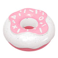 Molar cleaning sound donut dog toy in pink, yellow, and chocolate colours, 118mm diameter TPR