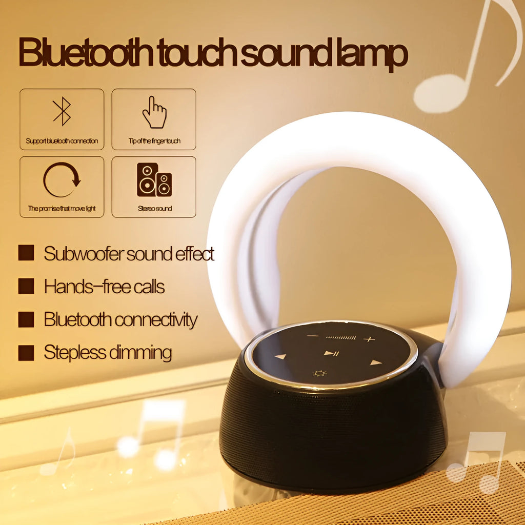 Creative Bluetooth subwoofer stereo speaker LED desk lamp with folding design and touch controls