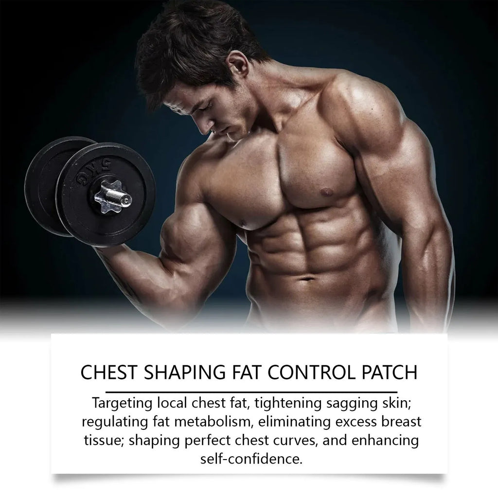Four men's figure control chest patches with natural extracts