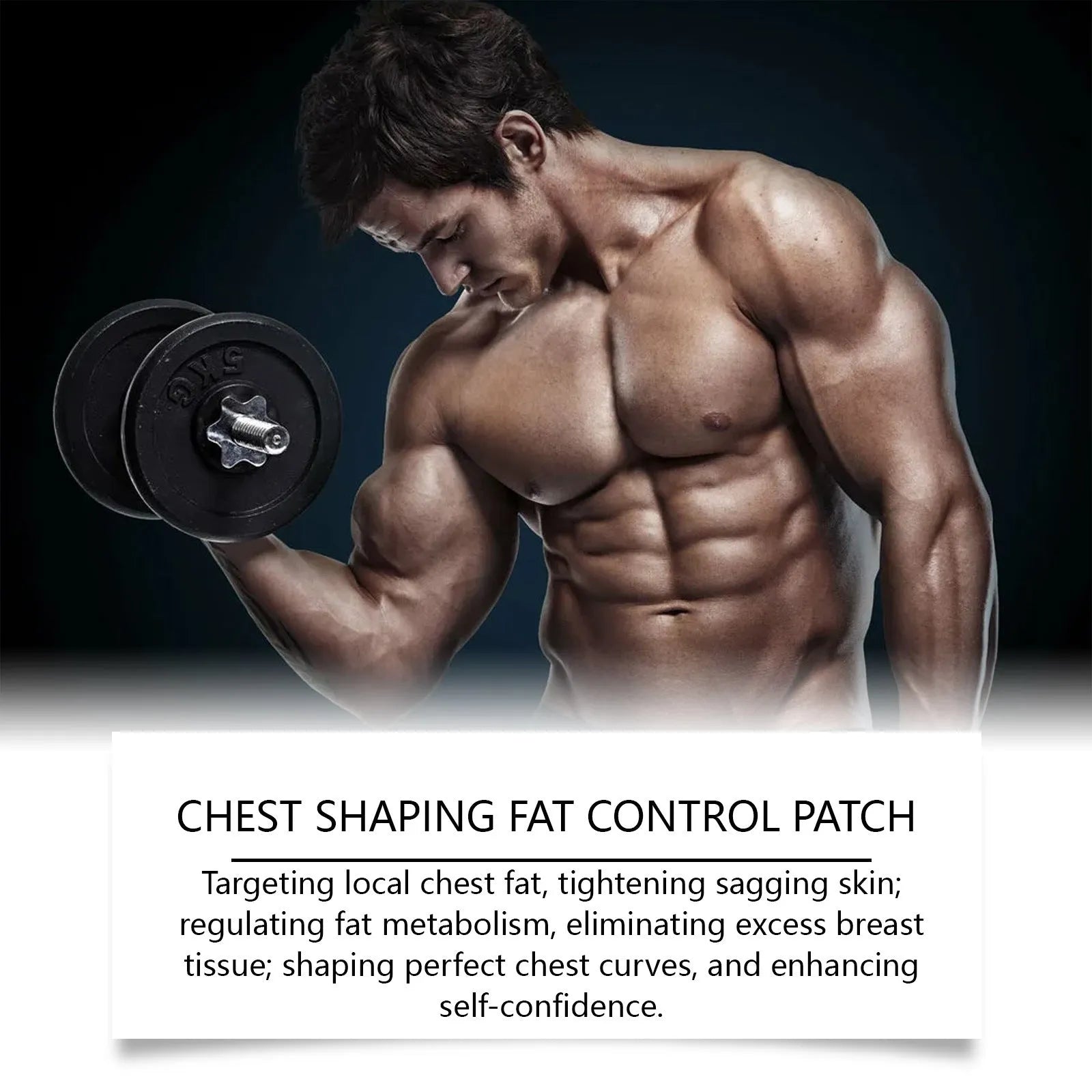 Four men's figure control chest patches with natural extracts