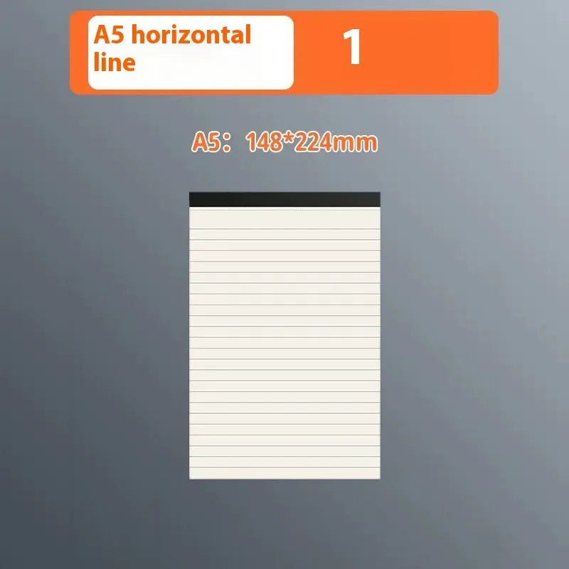A5 B5 A4 writing pads with 80 tearable sheets in blank grid or lined ruling options