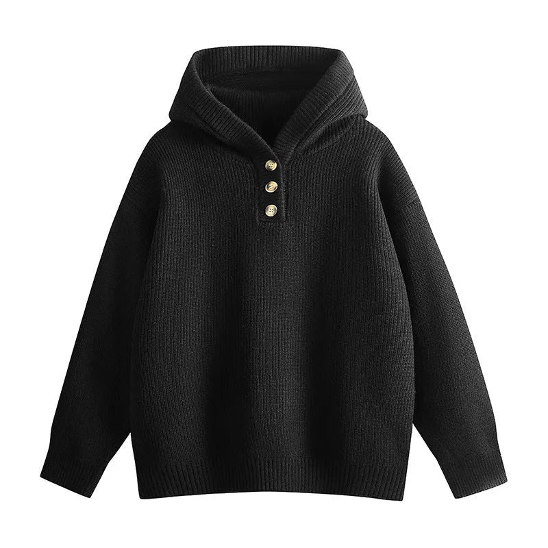 Men's loose fit hooded chenille sweater batwing sleeve pullover in beige, front view