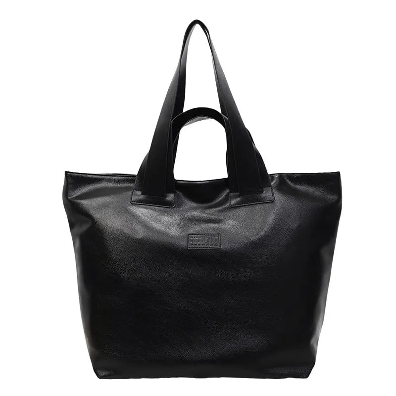 Advanced Texture PU casual shoulder bag for lightweight travel in black colour