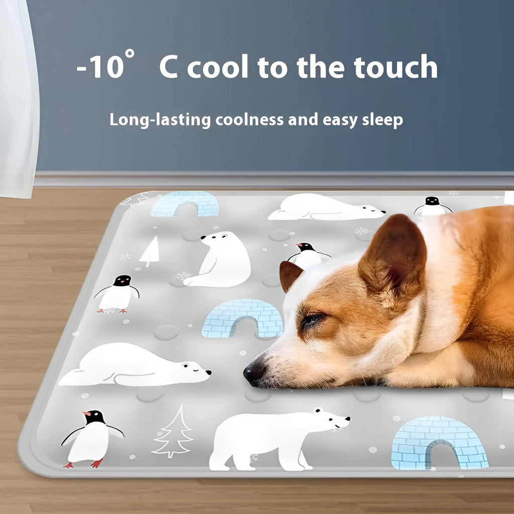 Summer cooling mat for dogs in polyester PVC, size XL, fantasy windmill design