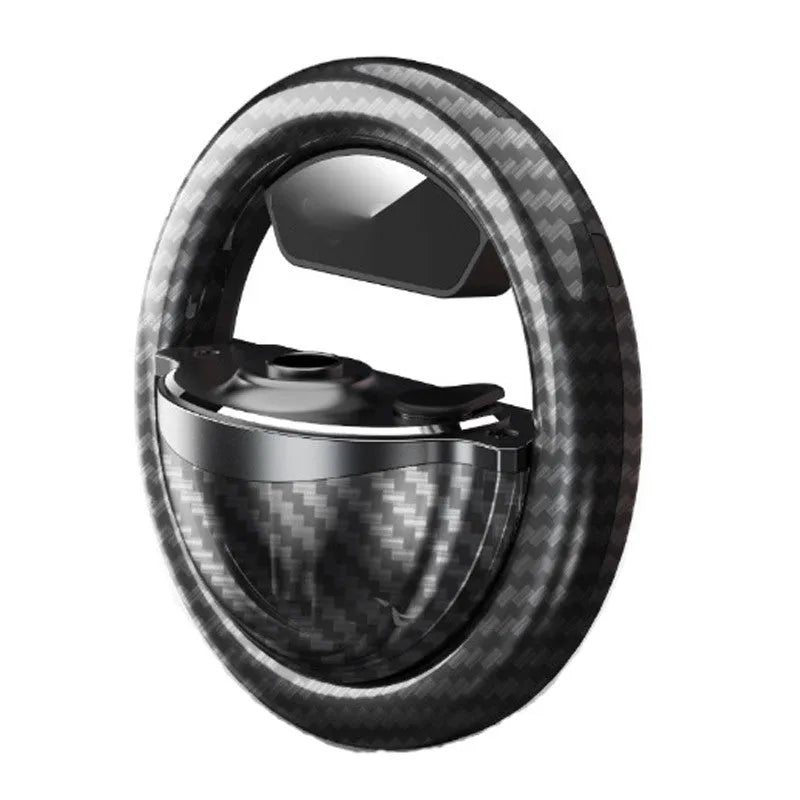 Compact black aromatherapy diffuser LED lamp with round perfume seat and Type-C USB cable