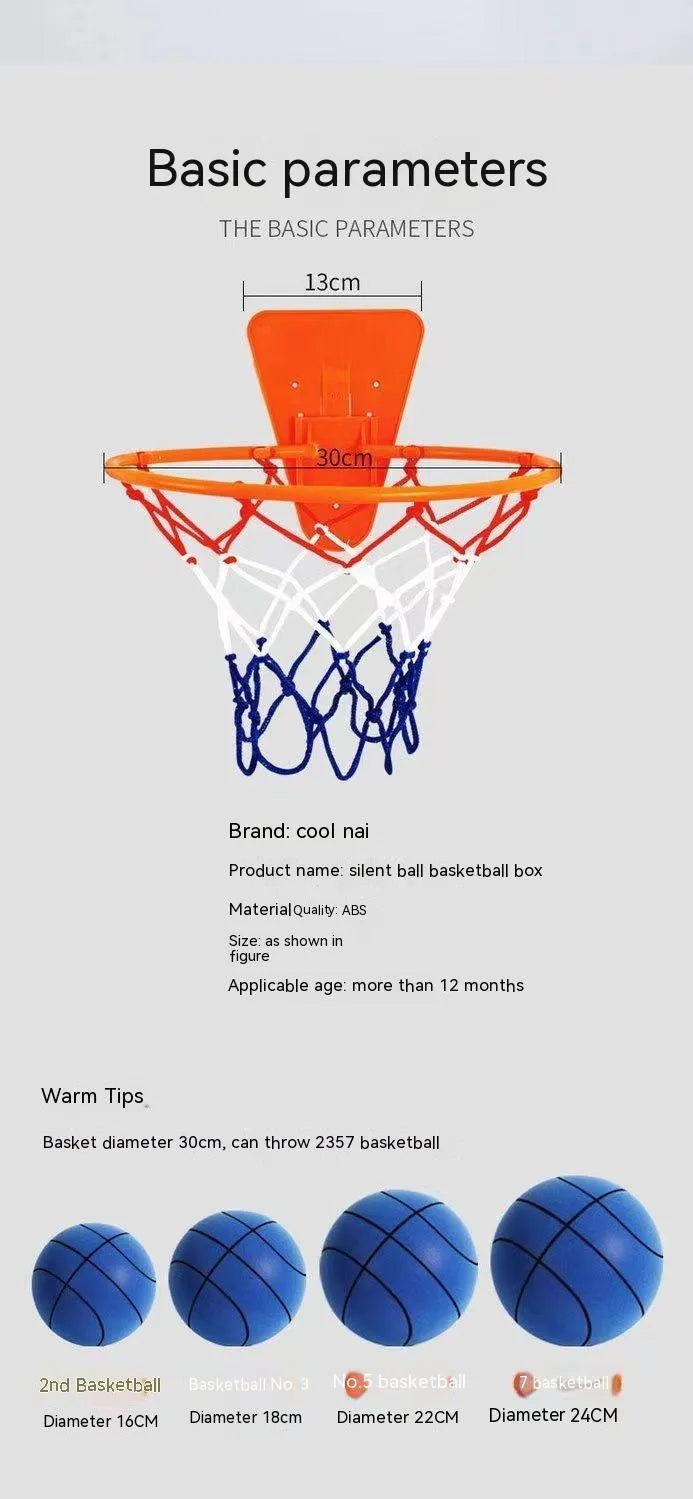 Silent high density foam sports ball indoor mute basketball in green colour with blue box