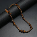 Men's bohemian turquoise coconut shell punk necklace with crystal pendant and beads on adjustable chain