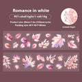 Deciduous Poetry Series PET decorative sticker roll showing autumn leaf patterns in six colours, 40mm wide.