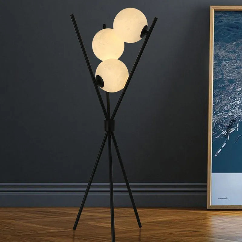 Minimalist Scandinavian LED table lamp with iron body and white acrylic shade on a desk