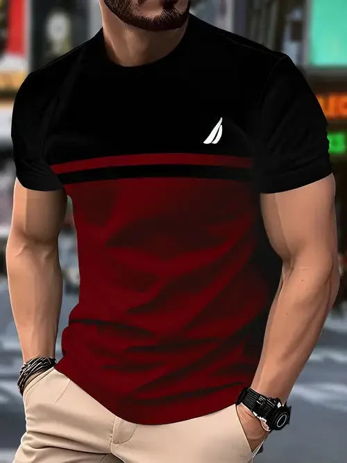 Men's loose fit polyester short sleeve T-shirt in multiple colours and sizes