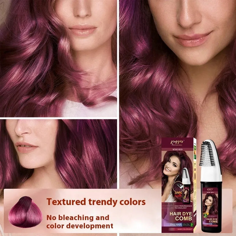 Hair dye bottle with comb applicator in Brown, Dark Brown and Wine Red 200ml shades