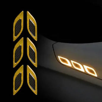 Blue reflective car bumper protection strips showing 17mm width measurement
