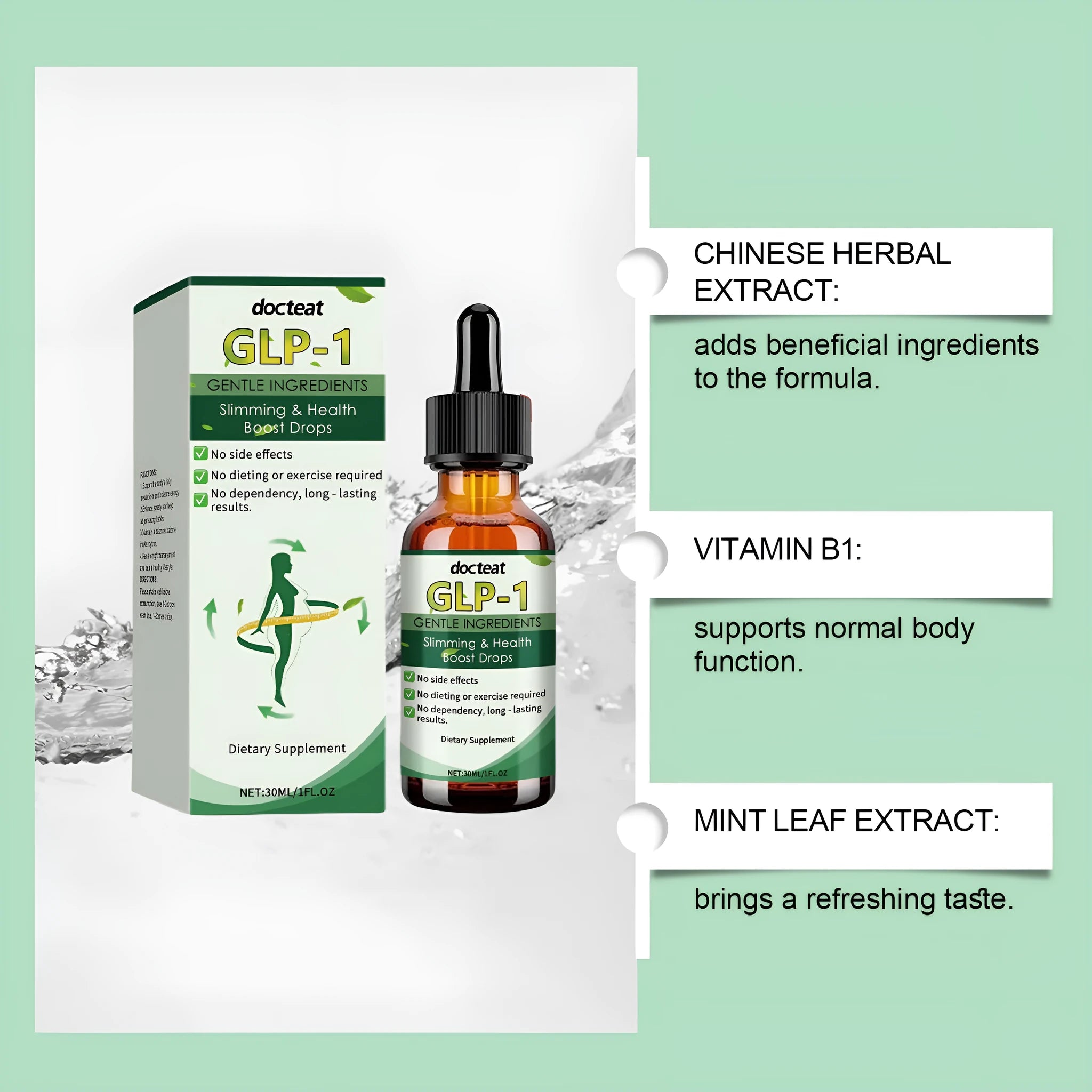 30ml bottle of Traditional Chinese Medicine herbal extract drops with dropper