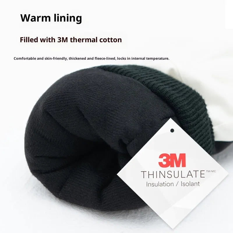 Pair of waterproof touch screen ski gloves for men women cycling outdoor winter warm polyester finger gloves