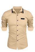 Men's casual long-sleeved cotton blend shirt in loose cardigan style, available in 8 colours and sizes S to XXXL