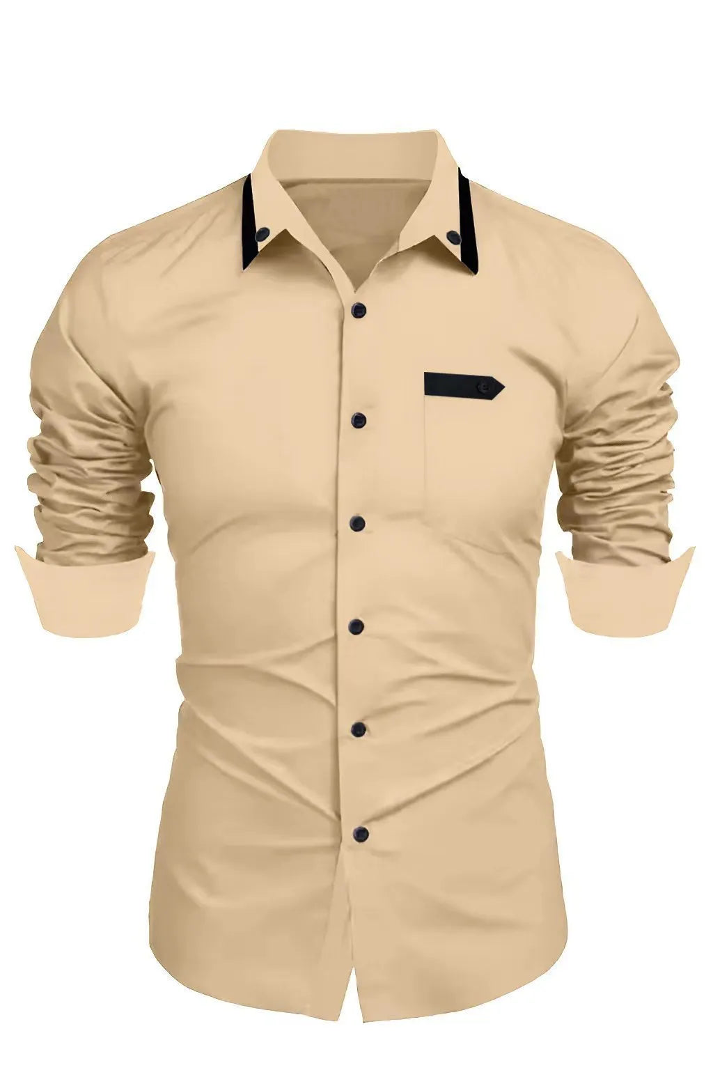Men's casual long-sleeved cotton blend shirt in loose cardigan style, available in 8 colours and sizes S to XXXL