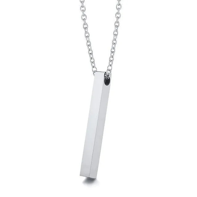 Crystal necklace for men with alloy silver pad finish in European American style
