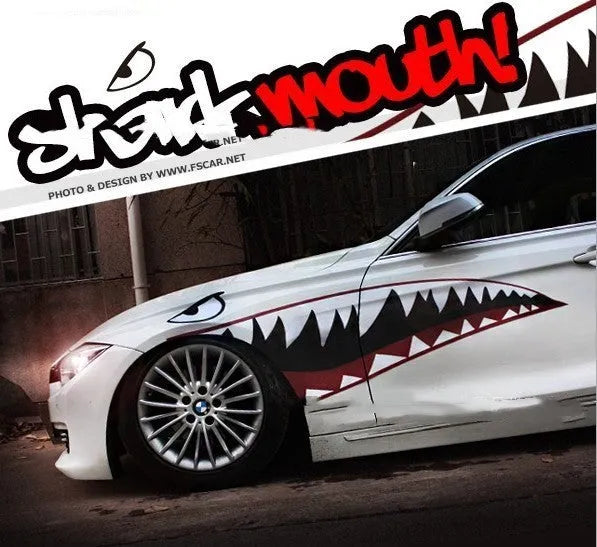 Large shark design PVC car body sticker for outdoor vehicle decoration