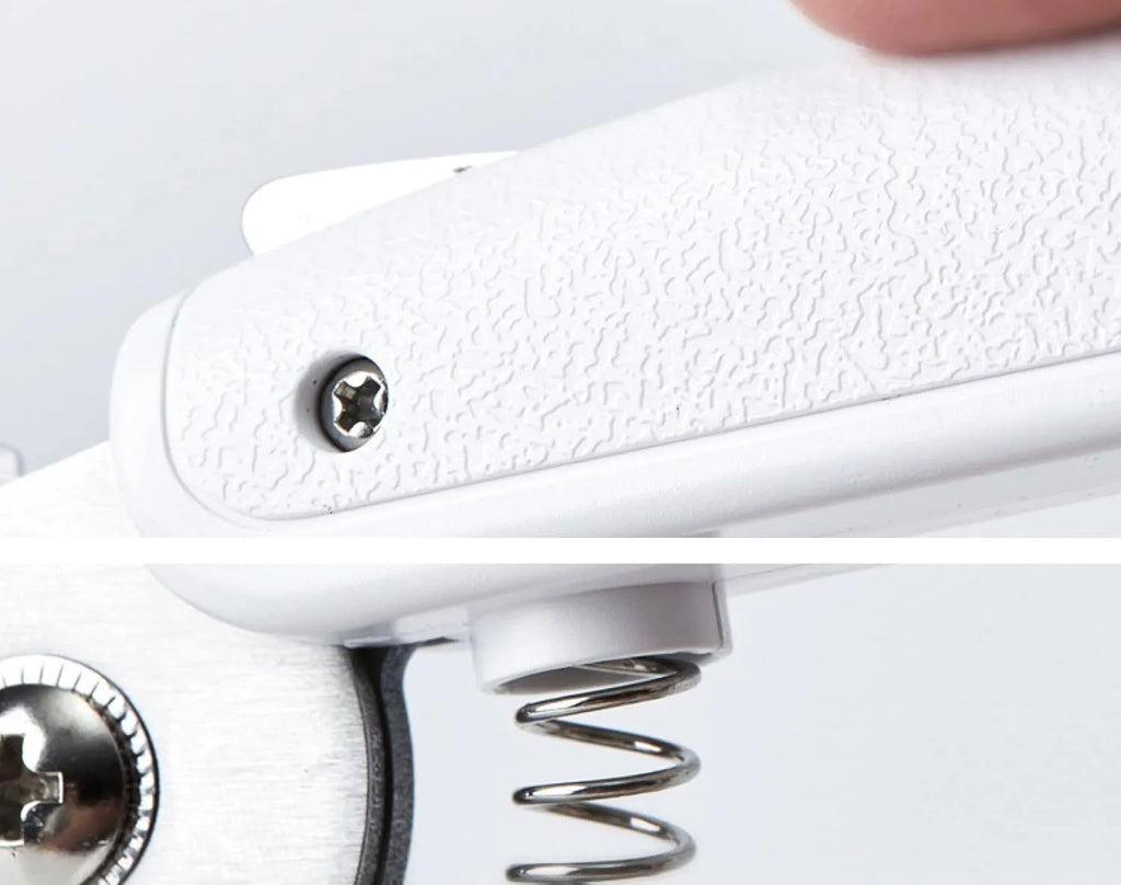 White LED pet nail clipper for cats and dogs with transparent anti-splash guard and file.