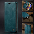 Imitation leather magnetic flip phone case with card holder for iPhone 14 in black