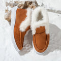 Women's cotton cloth non-slip thick warm boots with oversleeve design, available in black gray and dark brown
