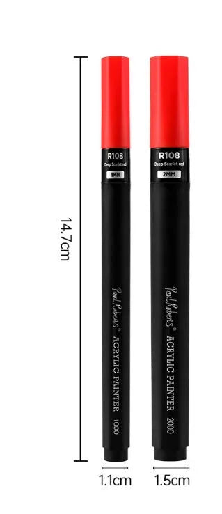 Rubens white acrylic marker pen for anime highlights on plastic prop surfaces, 14.7cm length