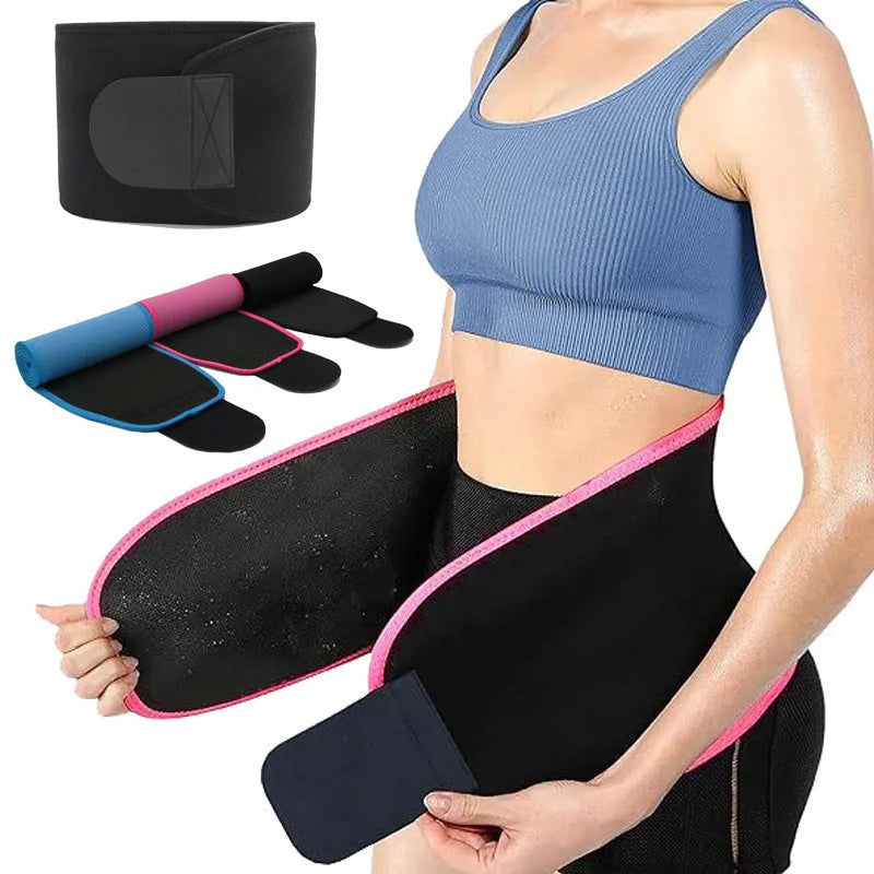 Neoprene lumbar support belt in black for running and fitness