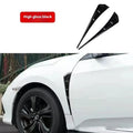 Car modification left and right fender blade side wing pair in black pack and carbon fibre rubber material