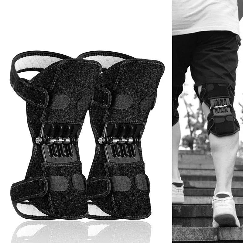 Adjustable knee brace patella support booster with spring mechanism and breathable fabric