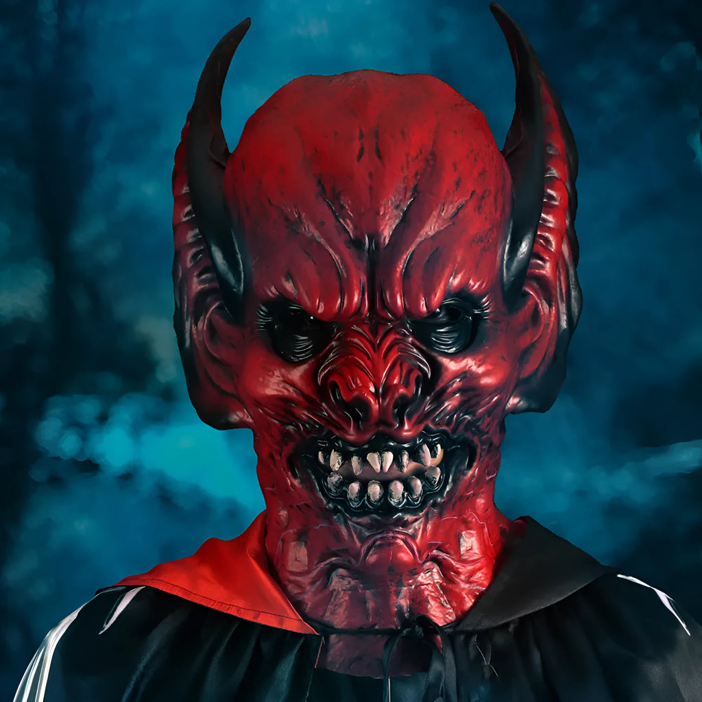 Red bat head cover horror dress up hood mask for Halloween costume events
