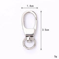 Zinc alloy fish mouth ring buckle keychain with love heart pattern, medium size, simple metal finish