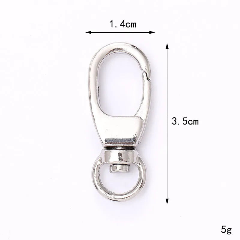 Zinc alloy fish mouth ring buckle keychain with love heart pattern, medium size, simple metal finish