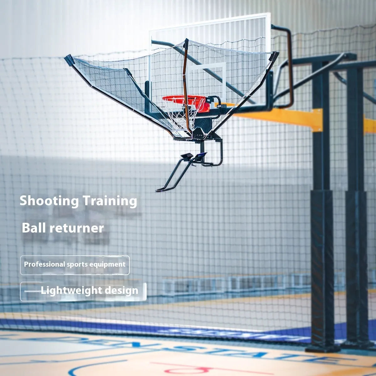 New upgrade second generation basketball training ball return in cowhide and iron with hanging continuous pitching automatic serve design