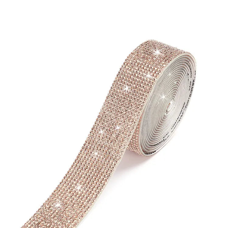 Water drill self-adhesive decorative strip for clothing and shoes in electroplated glass
