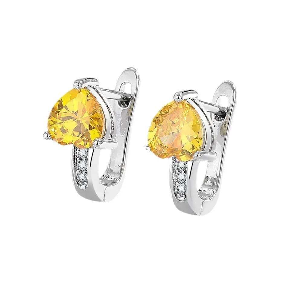 Loving heart zircon ear clip women copper heart shape European American style simple design