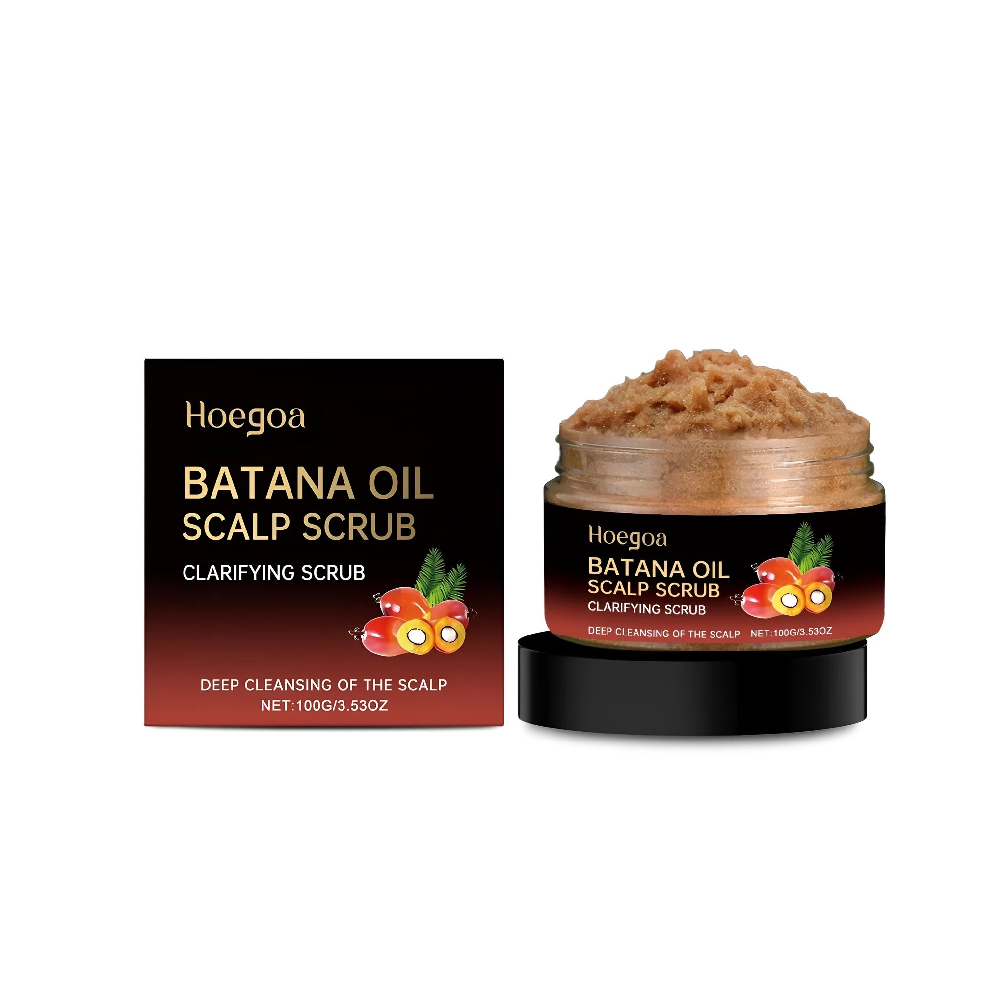 100g container of sea salt scalp scrub with macadamia oil and botanical extracts