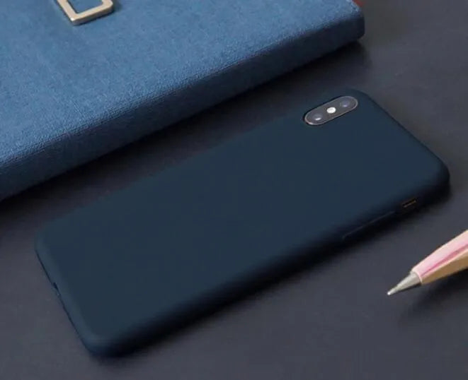 Frosted matte iPhone case in multiple colours showing slim 1.5mm thick soft shell design