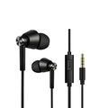 Black and white in-ear earphones with subwoofer for computers and mobile phones, model 65yz7b.
