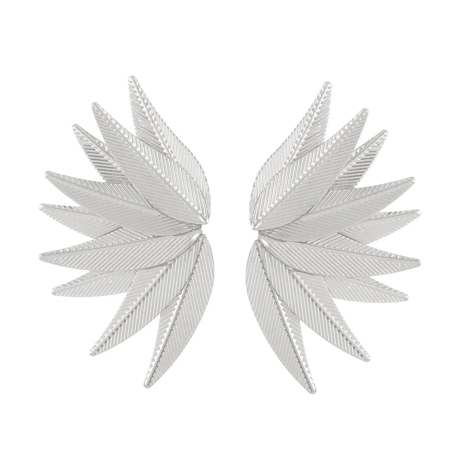 Leaves patch earrings in gold and white colour options with geometric leaf silhouette design