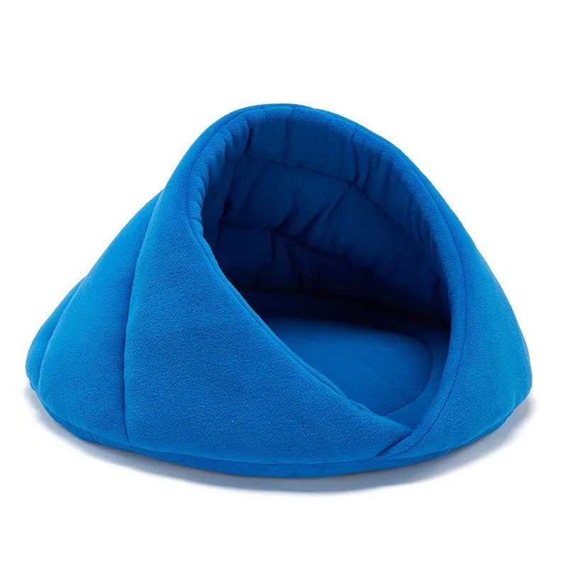 Polar fleece pet nest dog mat in fruit green on a kennel floor, available in sizes XS to L