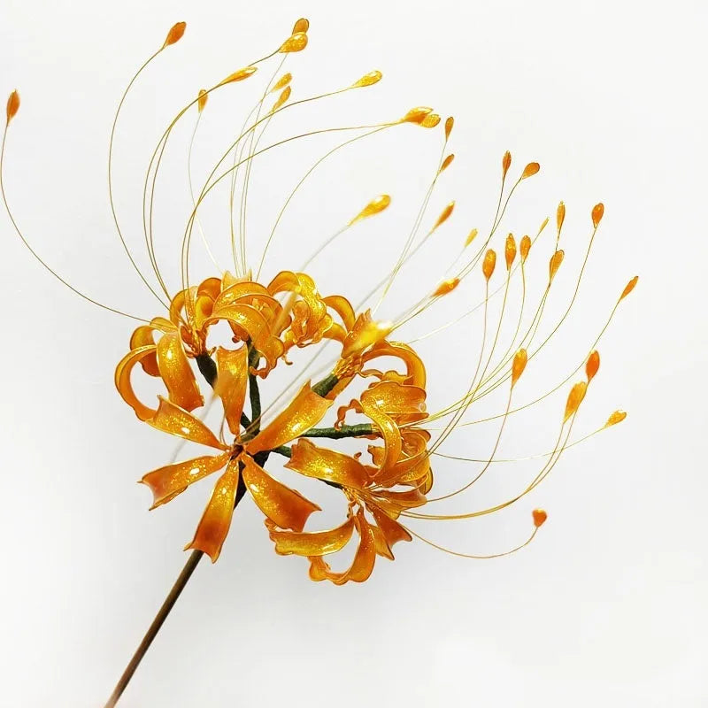 Bi'an creative flower hairpin with 8cm diameter flower and 20cm length clip in black colour