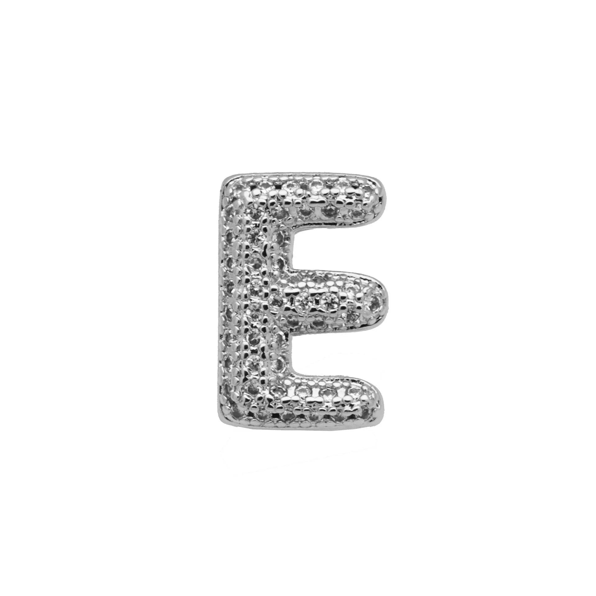 Copper letter bracelet with a single 'A' charm featuring micro inlaid zirconium detail on a gold-finished chain.