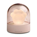 Grey cat paw shaped USB rechargeable night light with music box function on wooden desk