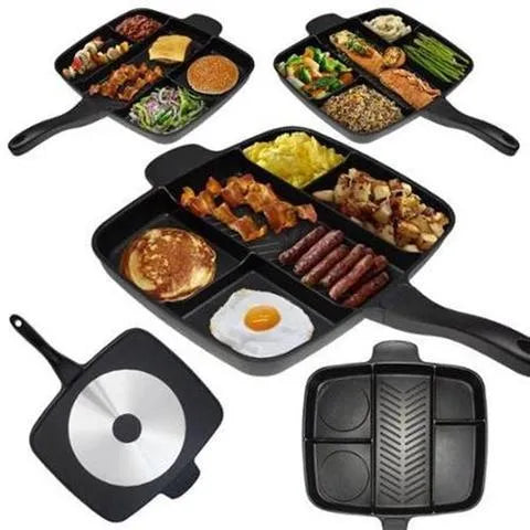Large 38cm by 56cm multifunctional 5-in-1 frying pan bakeware with non-stick coating