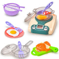 Plastic play house kitchen toy with induction cooker for infant development