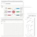A4 soft leather mind map notebook with template showing PP cover and open pages