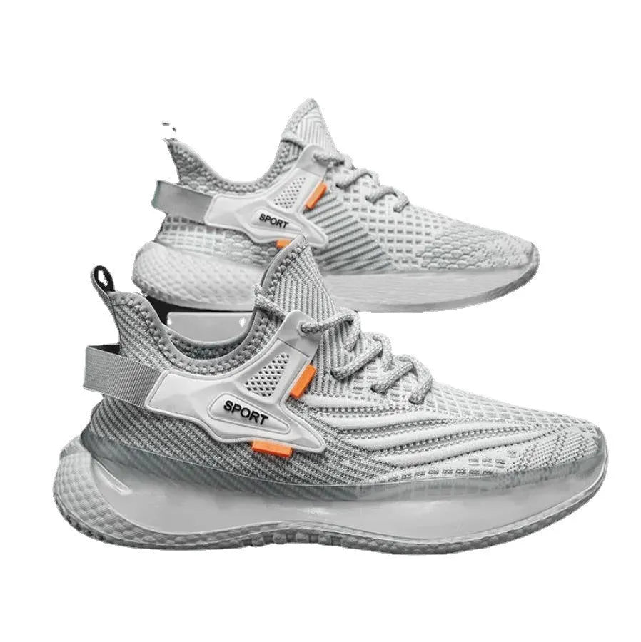 Men's woven mesh platform sneakers in multiple colours with flat heel and lace-up closure