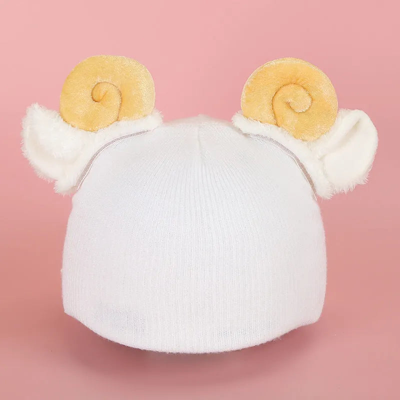 Plush fabric cartoon helmet hat decoration for ski helmets in multiple style variations