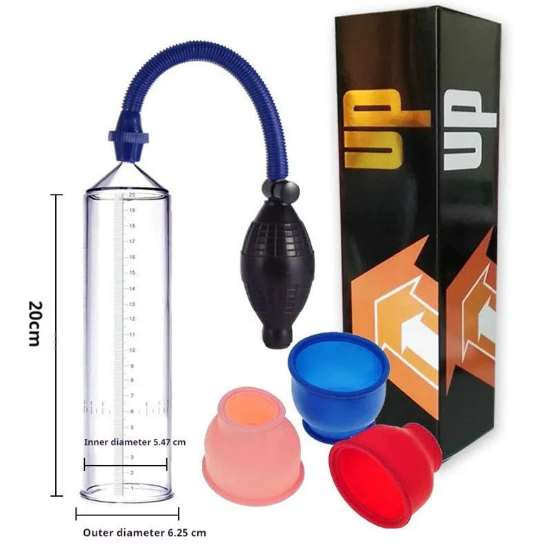 Male silicone exercise cover accessory with plastic valve exerciser and connection components