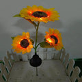 Flower-shaped solar LED ground lamp for garden lighting with colour-changing LEDs